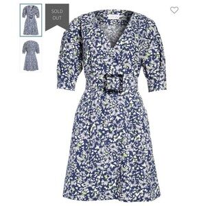 NWT Tanya Taylor Coral Floral Linen Blend Mini Dress Women’s Size 8